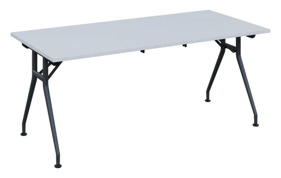SLV 180 lak skládací jednací stůl 1800x800x750 mm, deska 25 mm, podnož černý lak, deska bílá